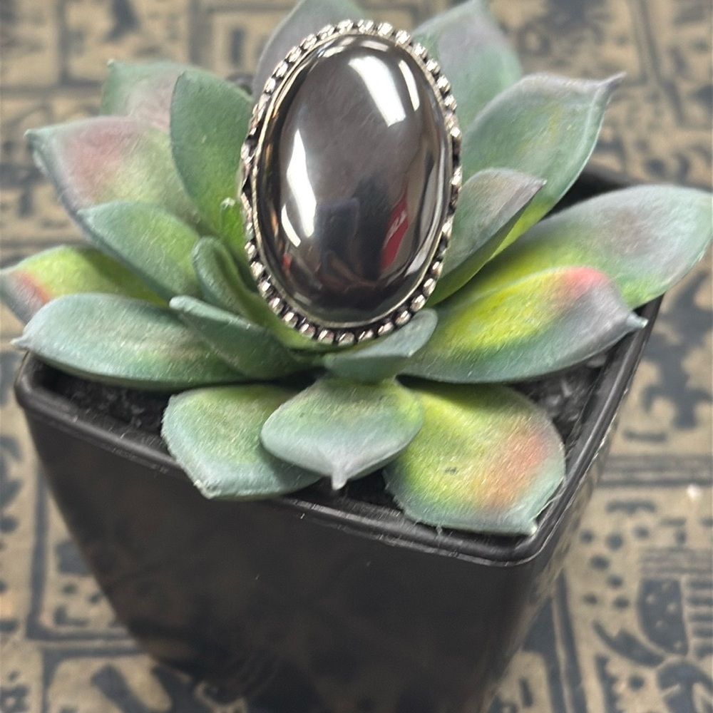 Hematite Silver Ring - image 1